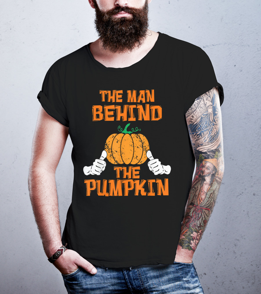 The Man Behind The Pumpkin Halloween Pregnancy Reveal T-Shirt