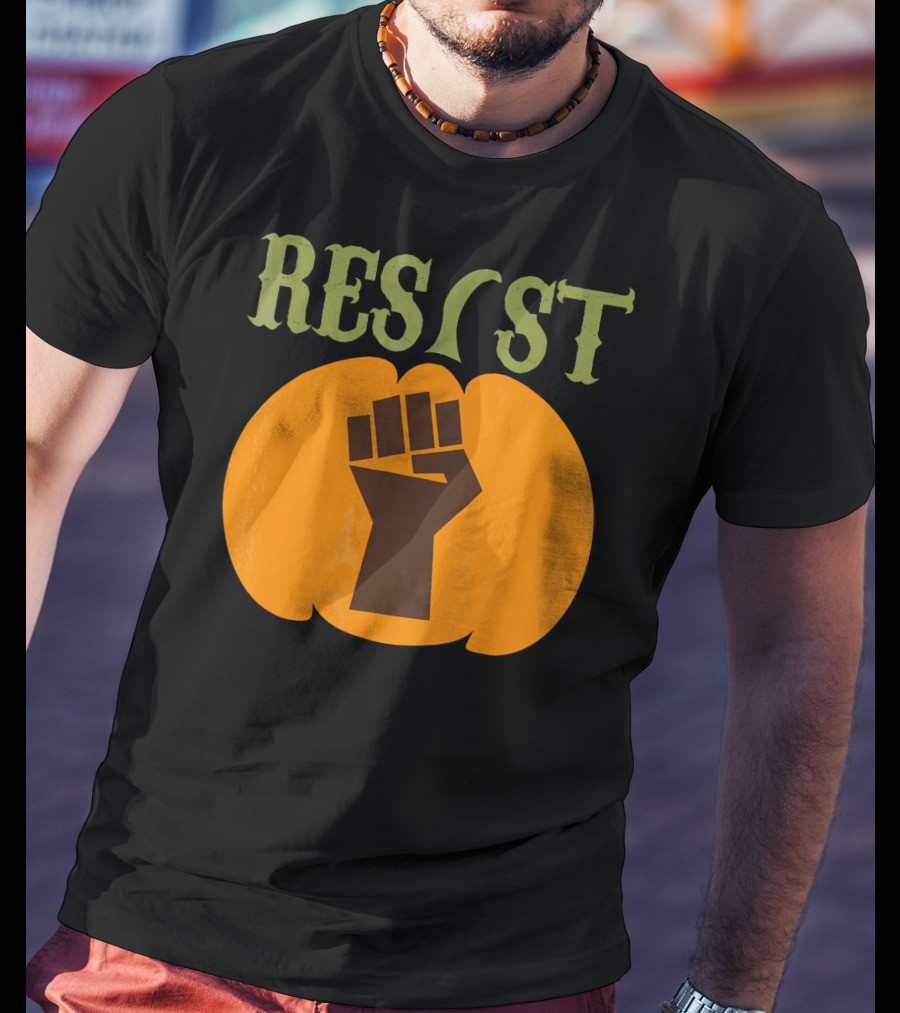 Resist Halloween Pumpkin Fist Political T-Shirt