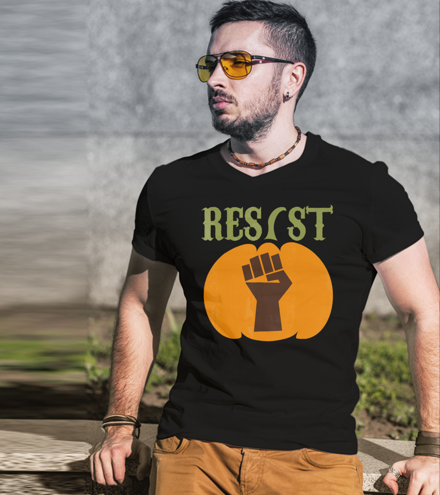 Resist Halloween Pumpkin Fist Political T-Shirt