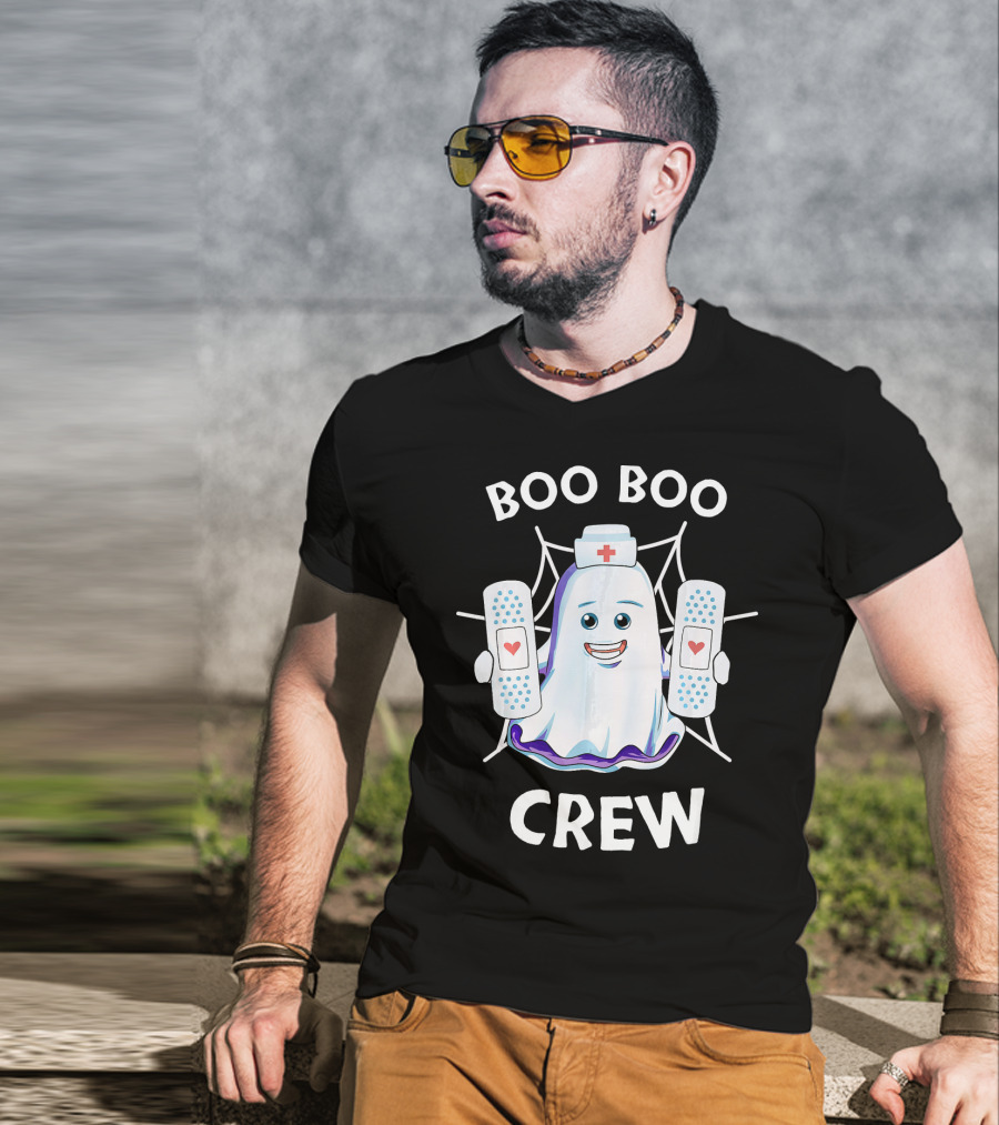 BOO BOO CREW Halloween Funny Nurse Costume T-Shirt