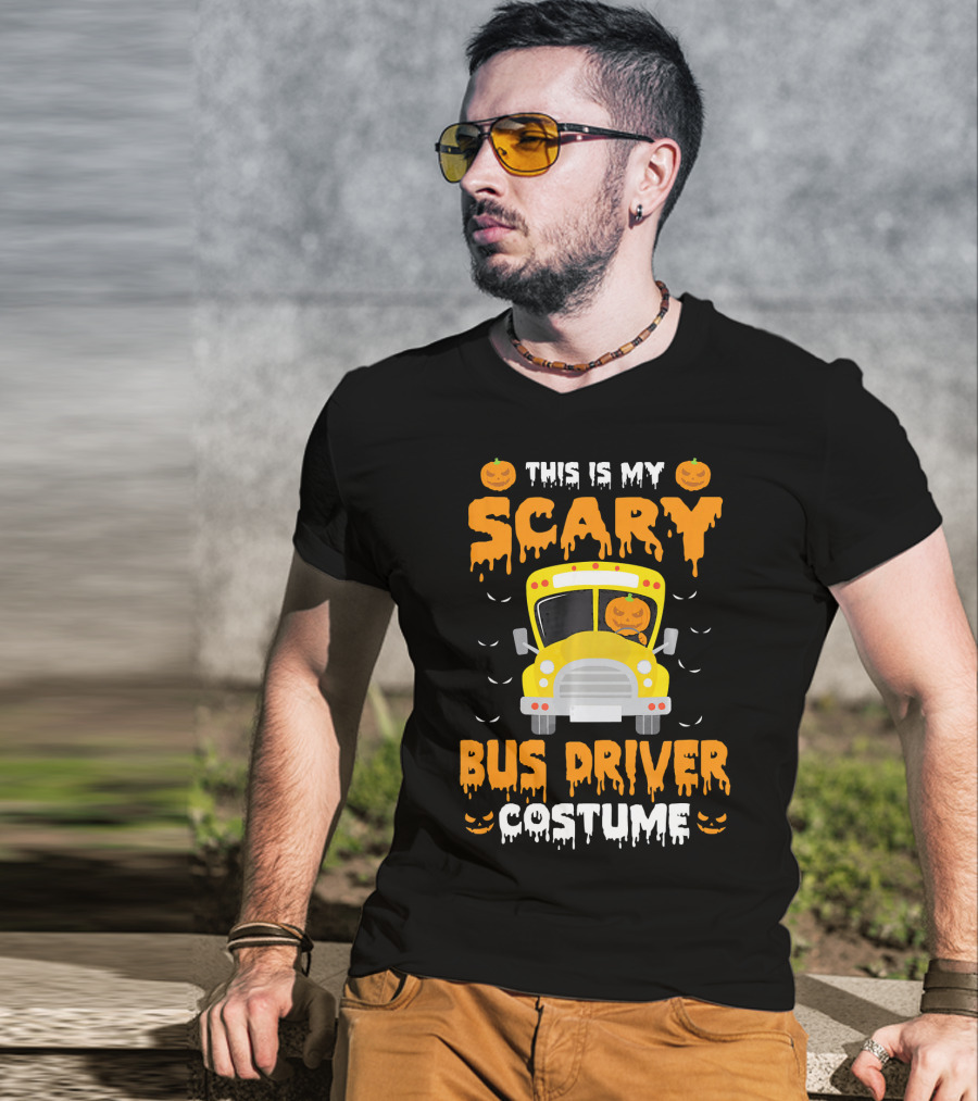 This Is My Scary School Bus Driver Costume Halloween Jack-O'-Lanterns T-Shirt