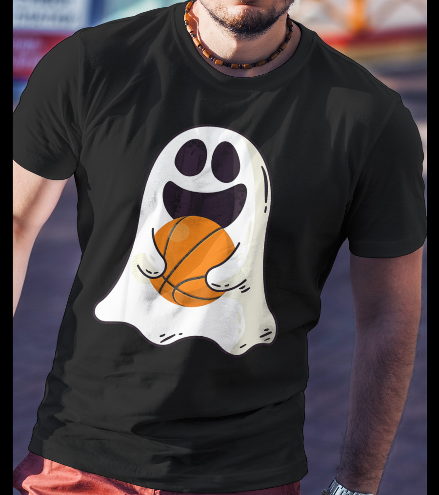 Ghost Basketball Halloween Spirit Dribble T-Shirt
