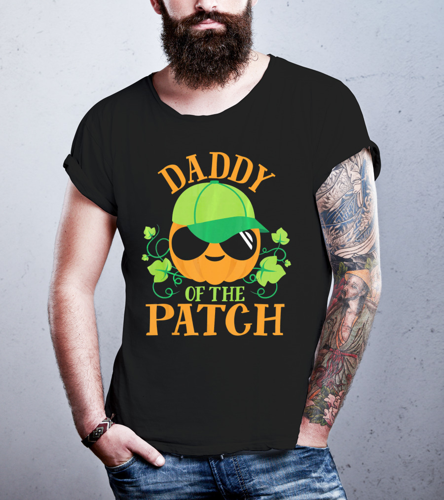 DADDY PUMPKIN OF THE PATCH Green Cap Sunglasses Smiling Pumpkin With Vines T-Shirt