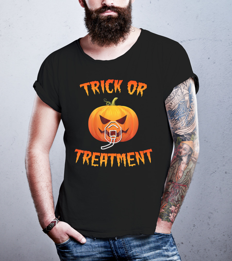 Trick Or Treatment Halloween Respiratory Therapist Pumpkin T-Shirt