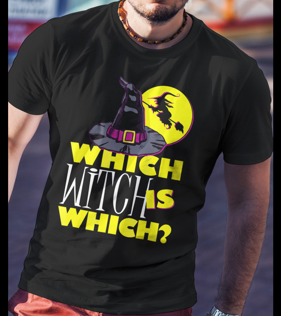 Which Witch Is Which Halloween Funny Witch Hat And Flying Witch T-Shirt
