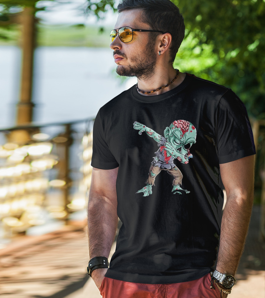 Dabbing Zombie Creepy Halloween Monster Dance T-Shirt
