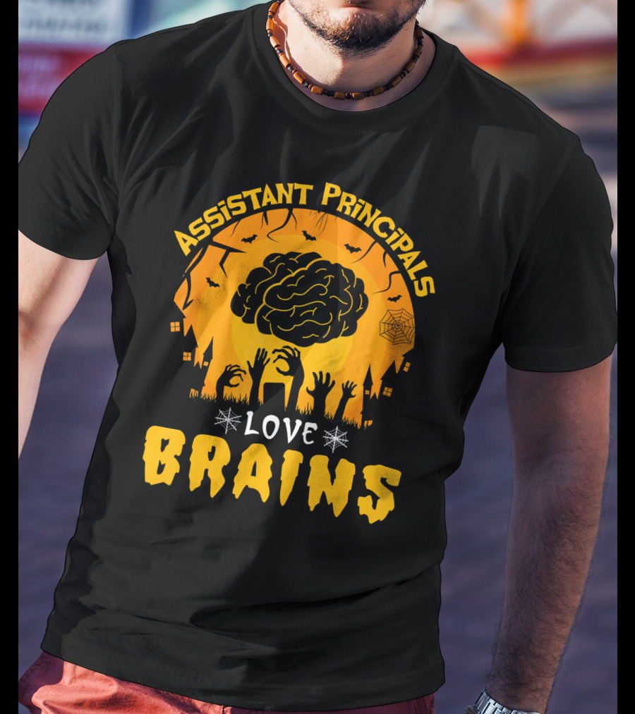 Assistant Principals Love Brains Halloween Zombie T-Shirt
