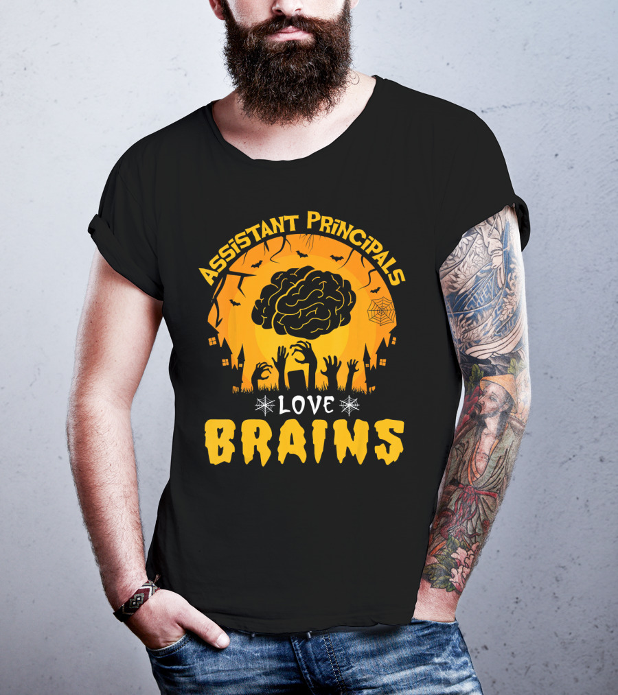 Assistant Principals Love Brains Halloween Zombie T-Shirt