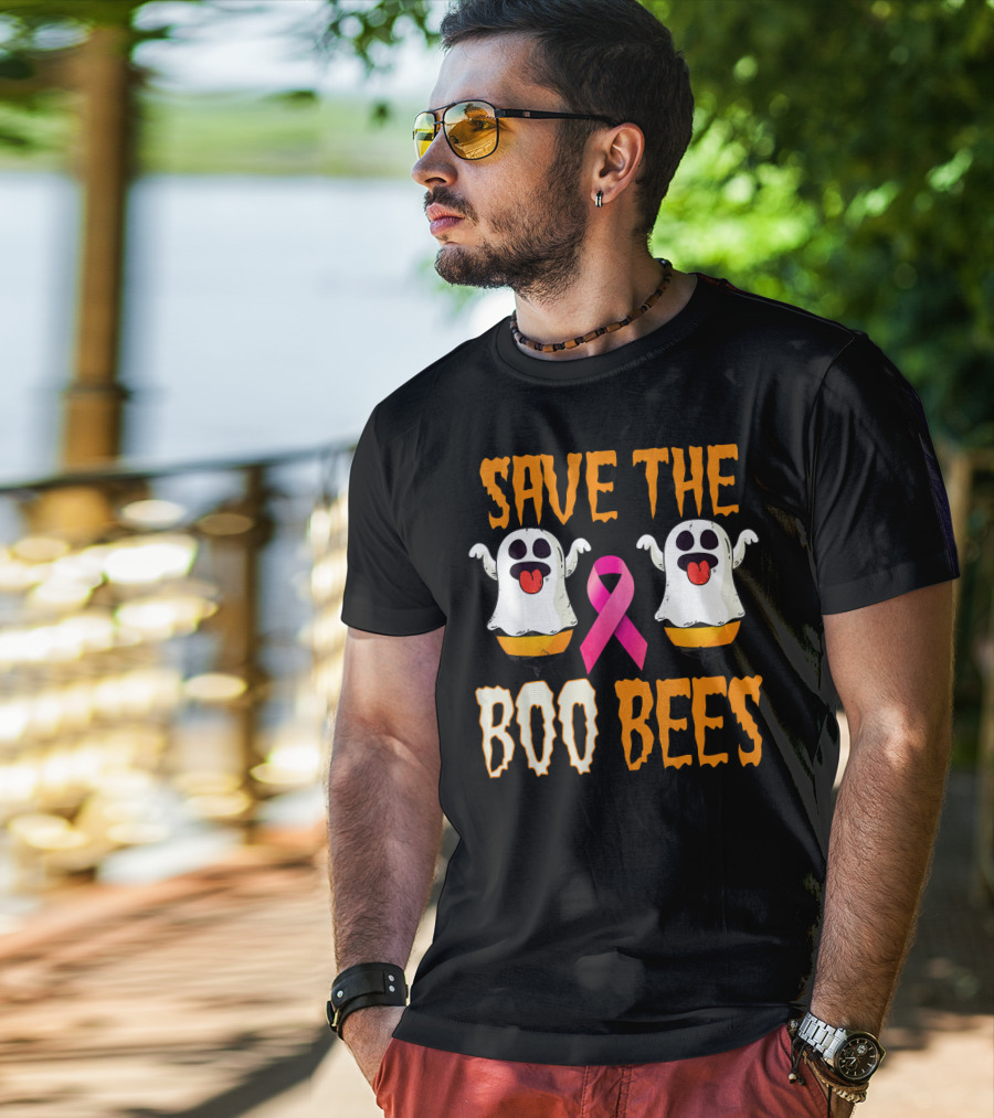 Save The Boo Bees Breast Cancer Awareness Pink Ghosts T-Shirt