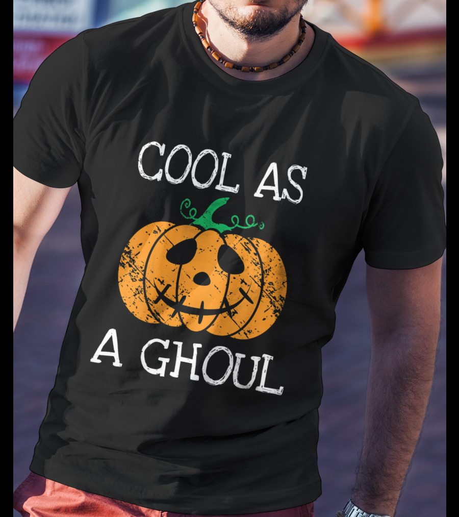 Cool As A Ghoul Kids Cute Pumpkin T-Shirt