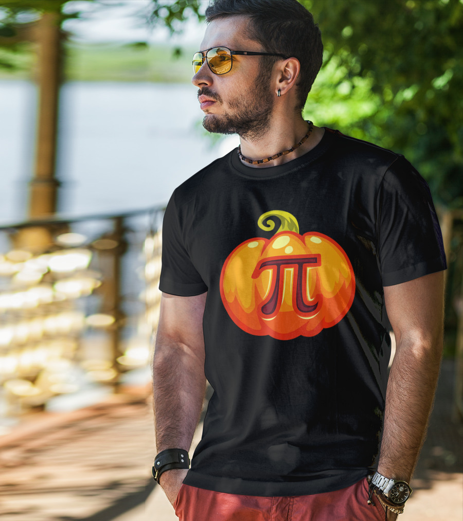 Math Teacher Pi Symbol Pumpkin Halloween Costume T-Shirt