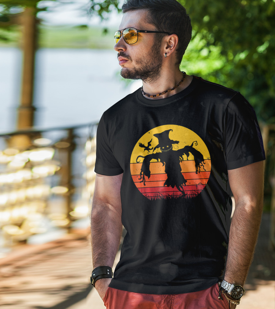 Vintage Scarecrow Retro Sunset T-Shirt