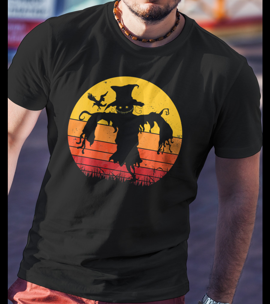 Vintage Scarecrow Retro Sunset T-Shirt
