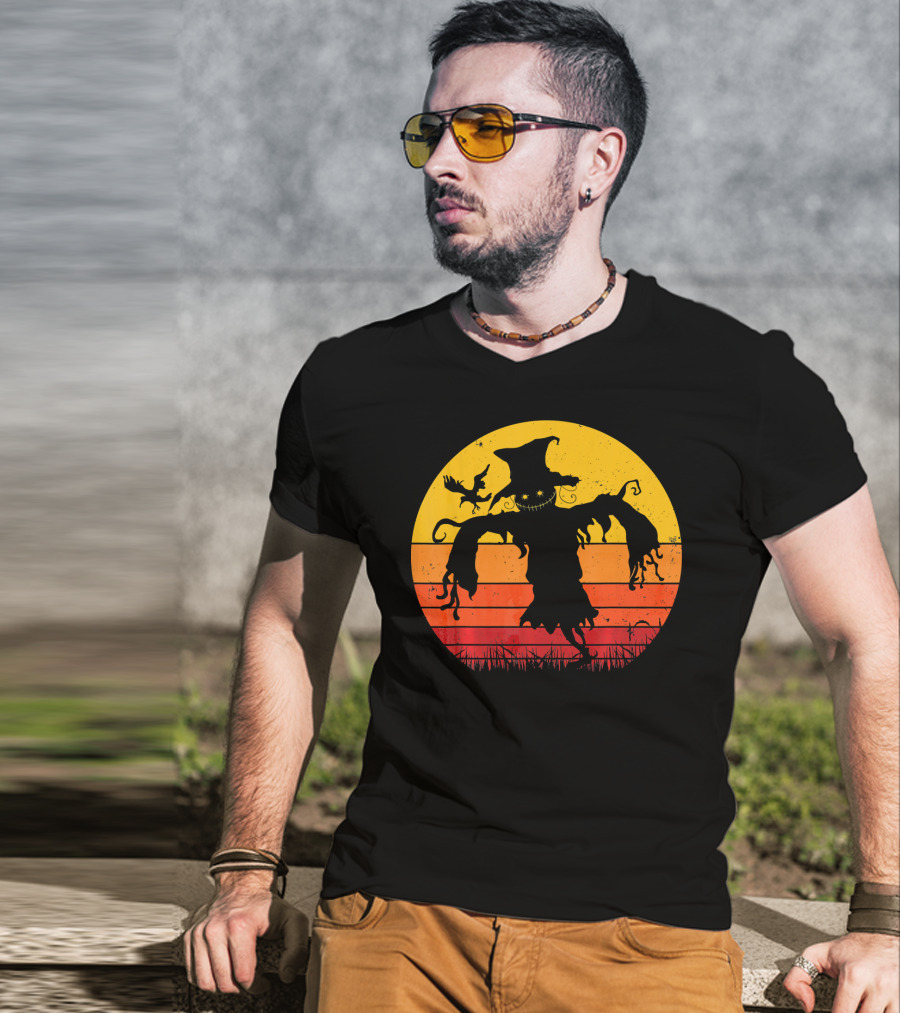 Vintage Scarecrow Retro Sunset T-Shirt