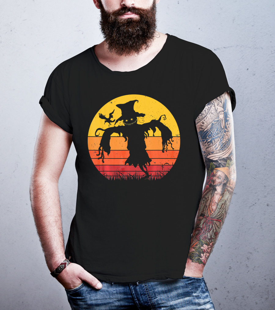Vintage Scarecrow Retro Sunset T-Shirt