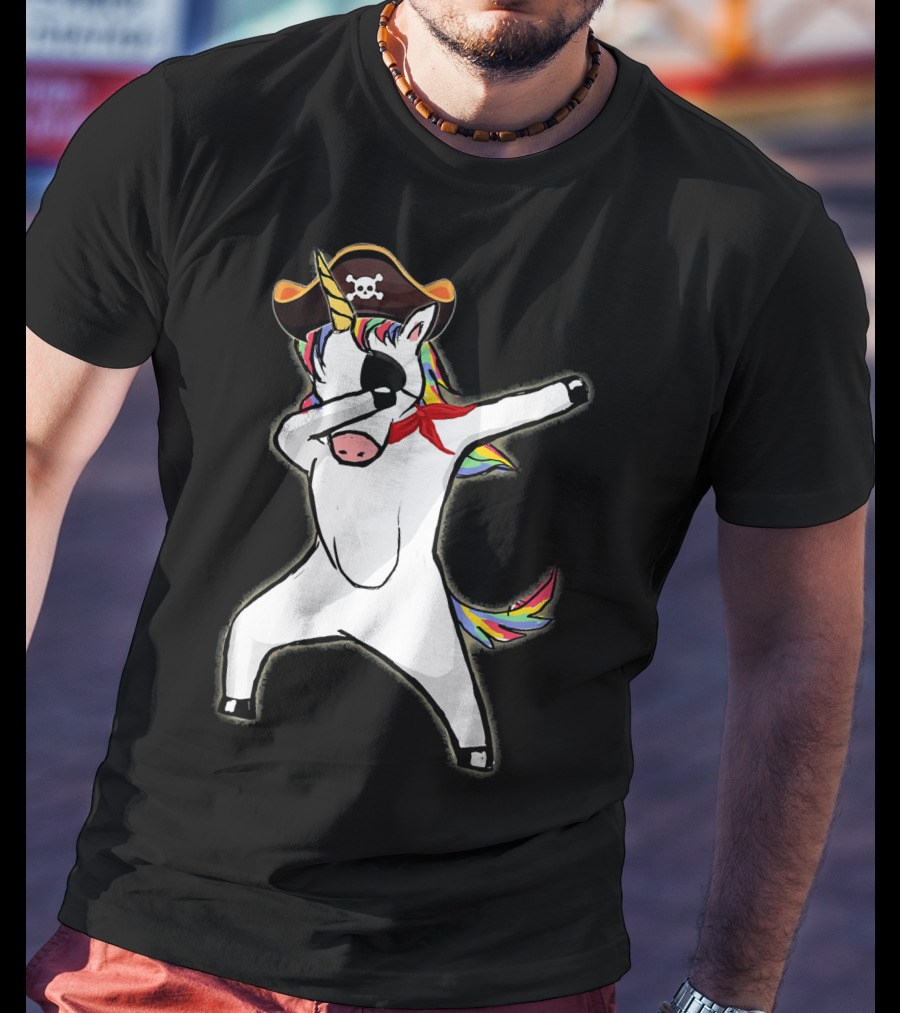 Funny Halloween Pirate Dab Unicorn T-Shirt
