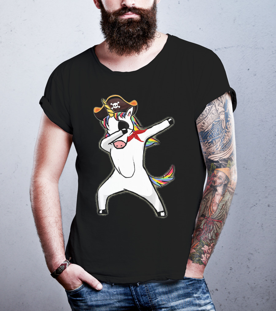 Funny Halloween Pirate Dab Unicorn T-Shirt