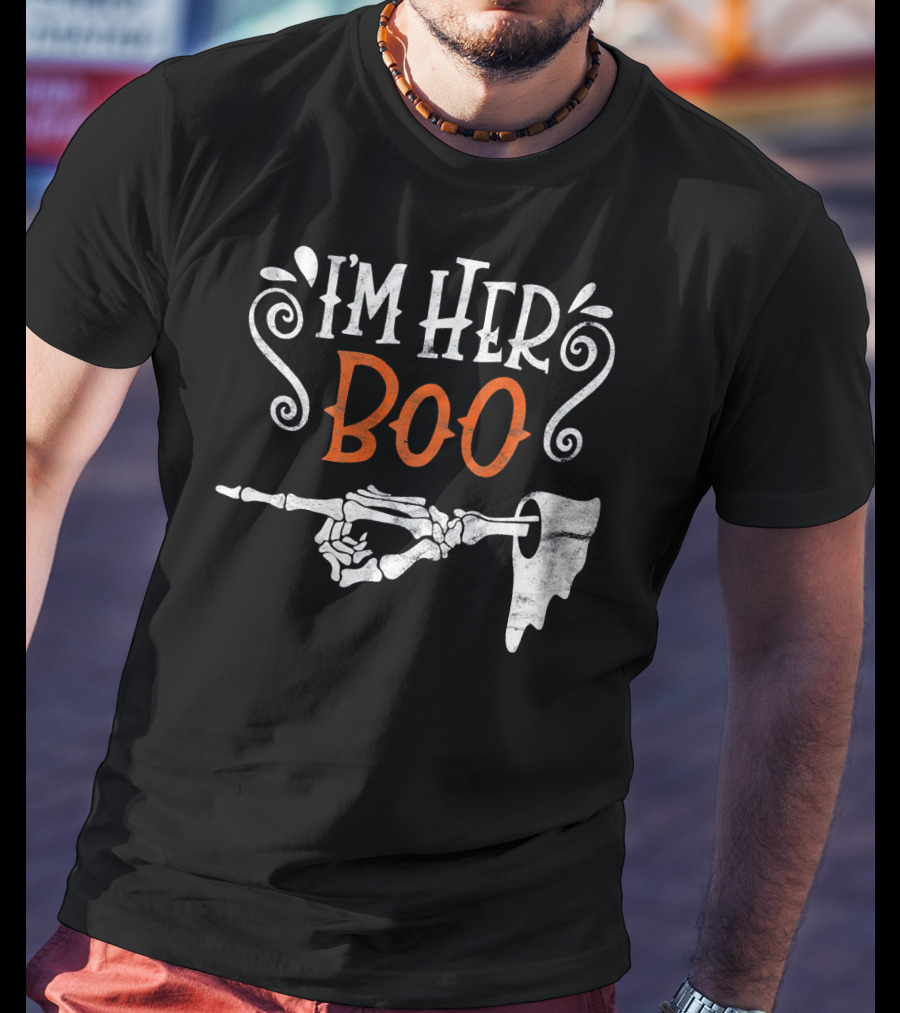 I'm Her Boo Halloween Skeleton Hand Ghost T-Shirt