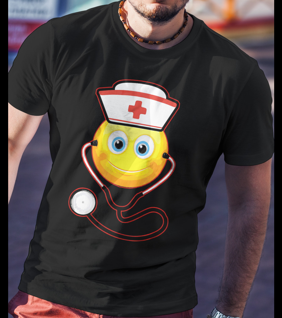 Smiley Nurse Stethoscope Halloween Girls T-Shirt
