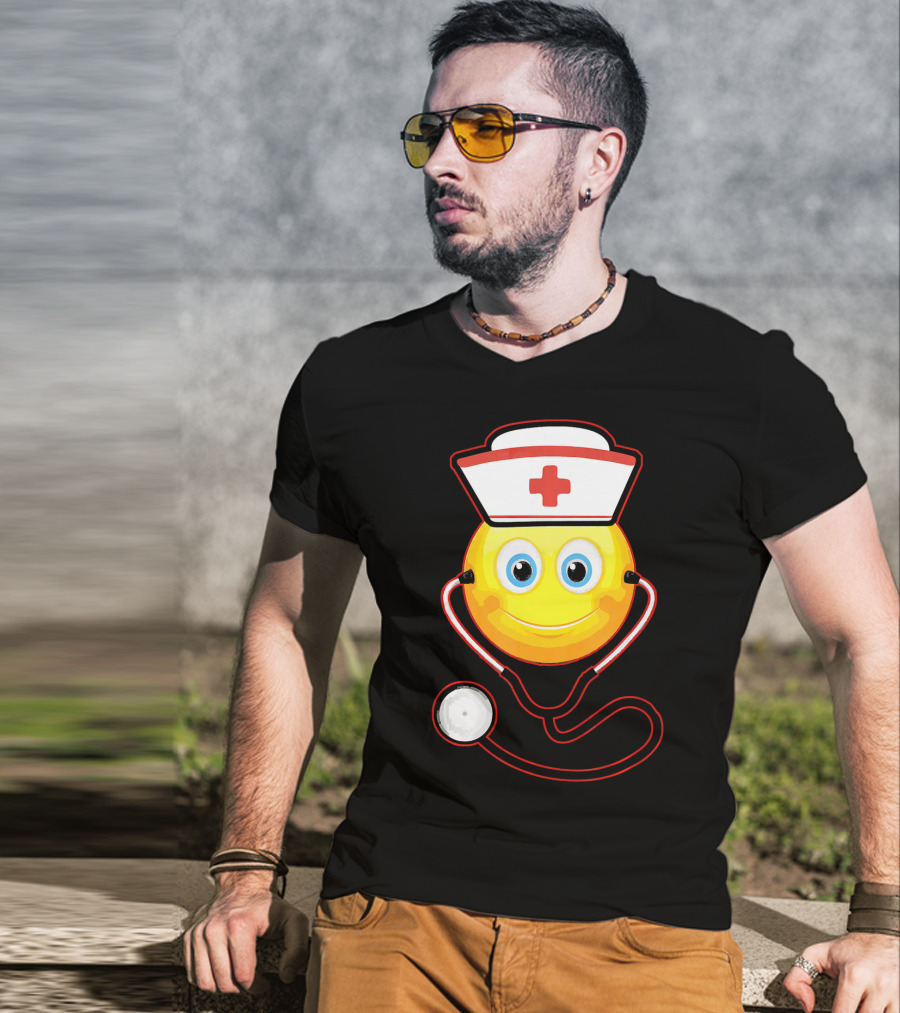 Smiley Nurse Stethoscope Halloween Girls T-Shirt