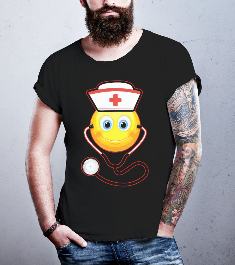 Smiley Nurse Stethoscope Halloween Girls T-Shirt