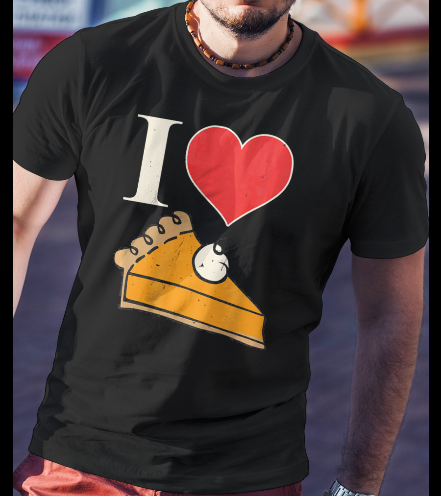 I Love Pumpkin Pie Heart Slice Funny Holiday T-Shirt