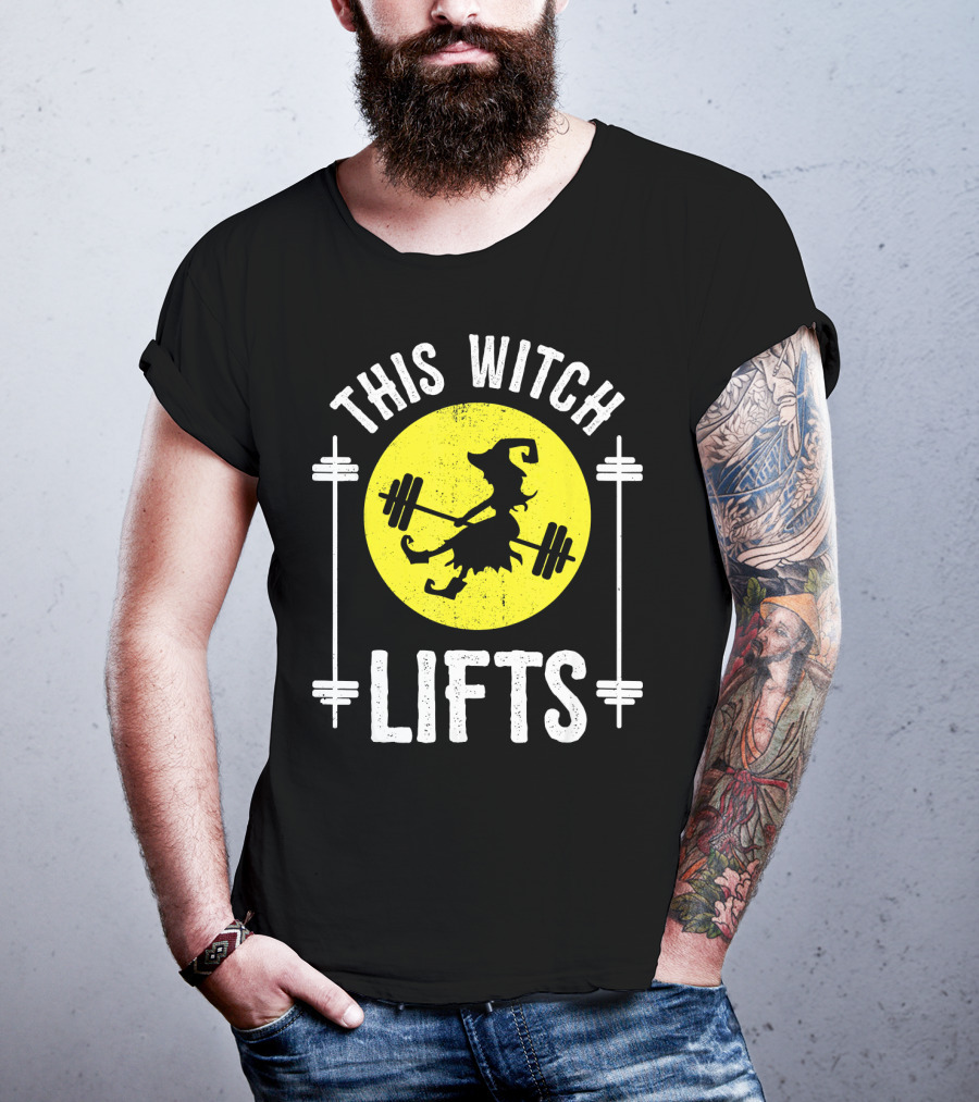 This Witch Lifts Halloween Fitness Barbell T-Shirt