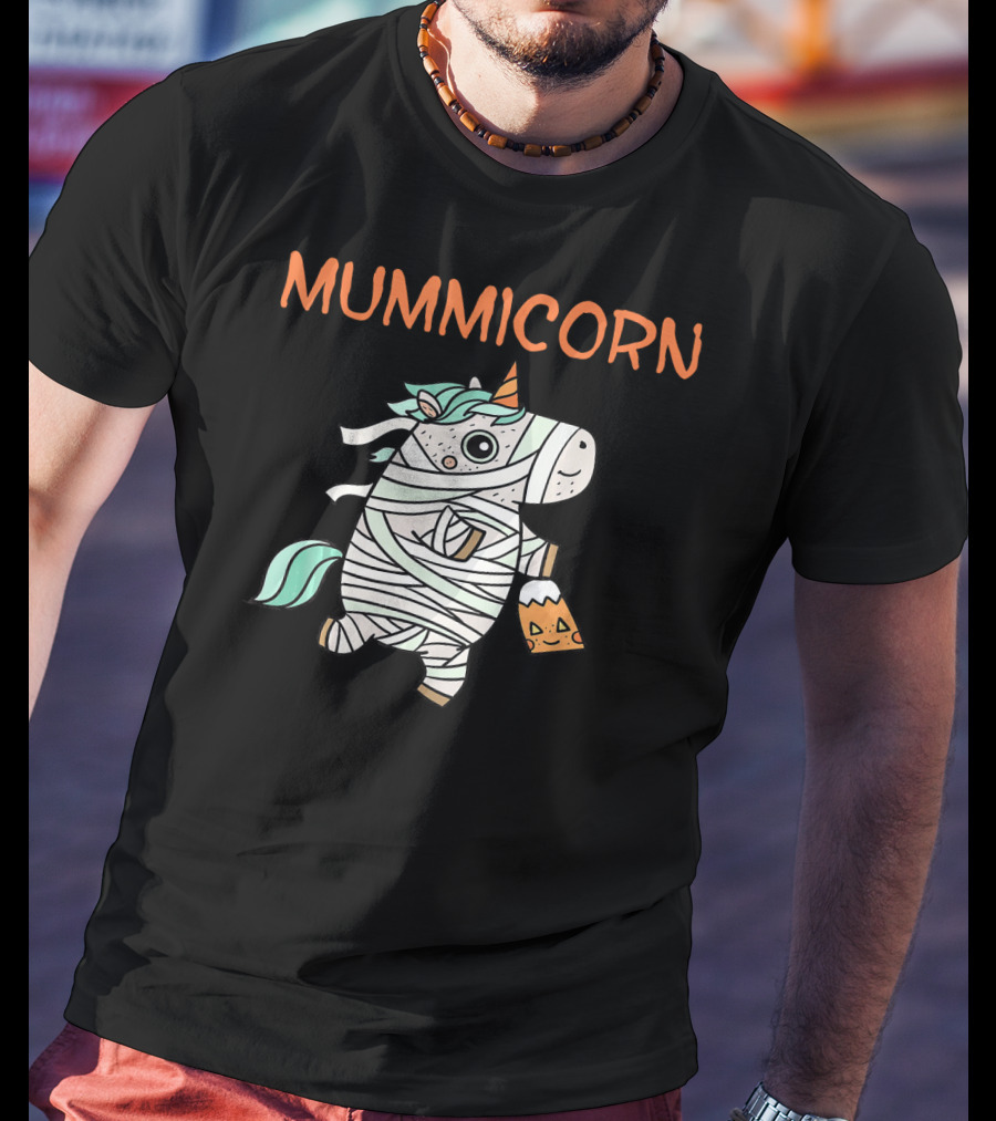 Mummicorn Funny Unicorn Mummy Halloween Candy Bag T-Shirt