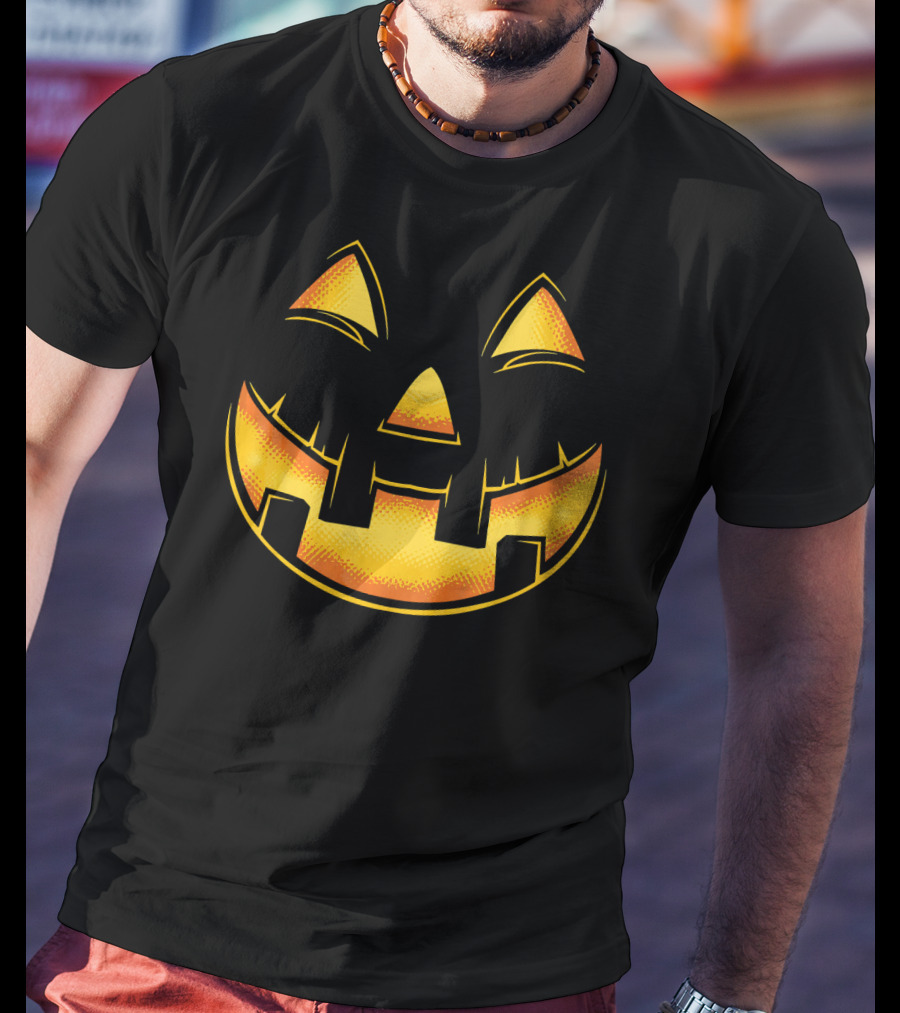 Funny Pumpkin Face Halloween Jack O Lantern T-Shirt