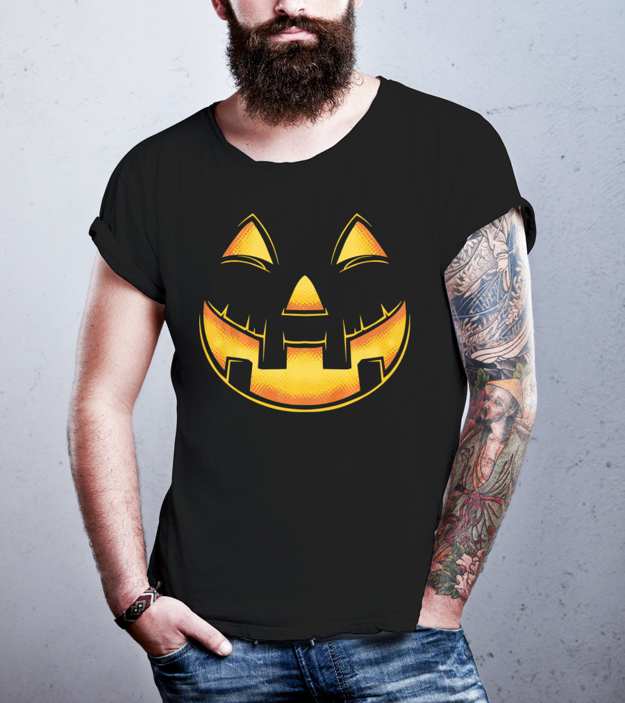 Funny Pumpkin Face Halloween Jack O Lantern T-Shirt