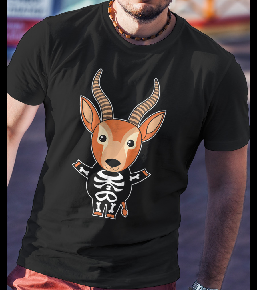 Antelope Skeleton Xray Costume Cute Easy Halloween T-Shirt