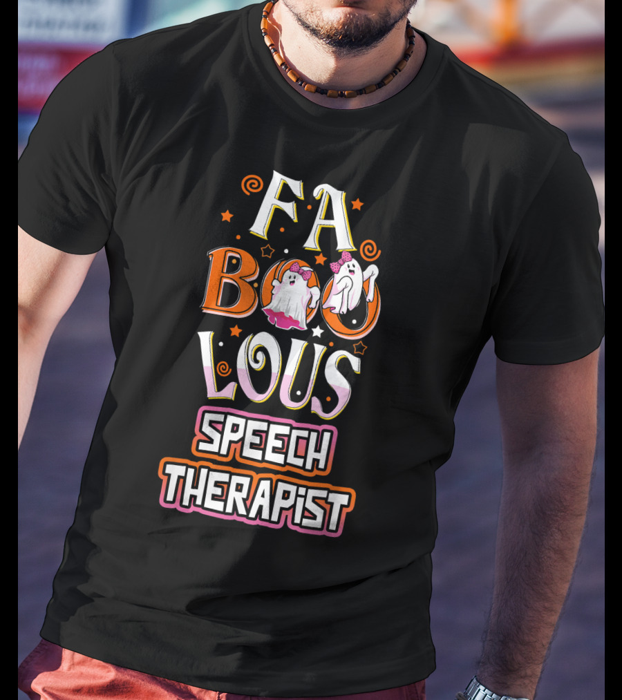 FA BOO Lous Speech Therapist Cute Ghosts T-Shirt