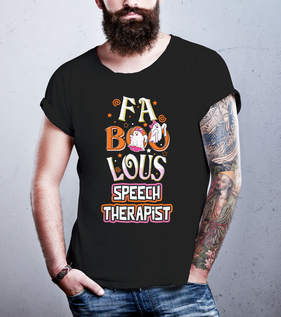FA BOO Lous Speech Therapist Cute Ghosts T-Shirt
