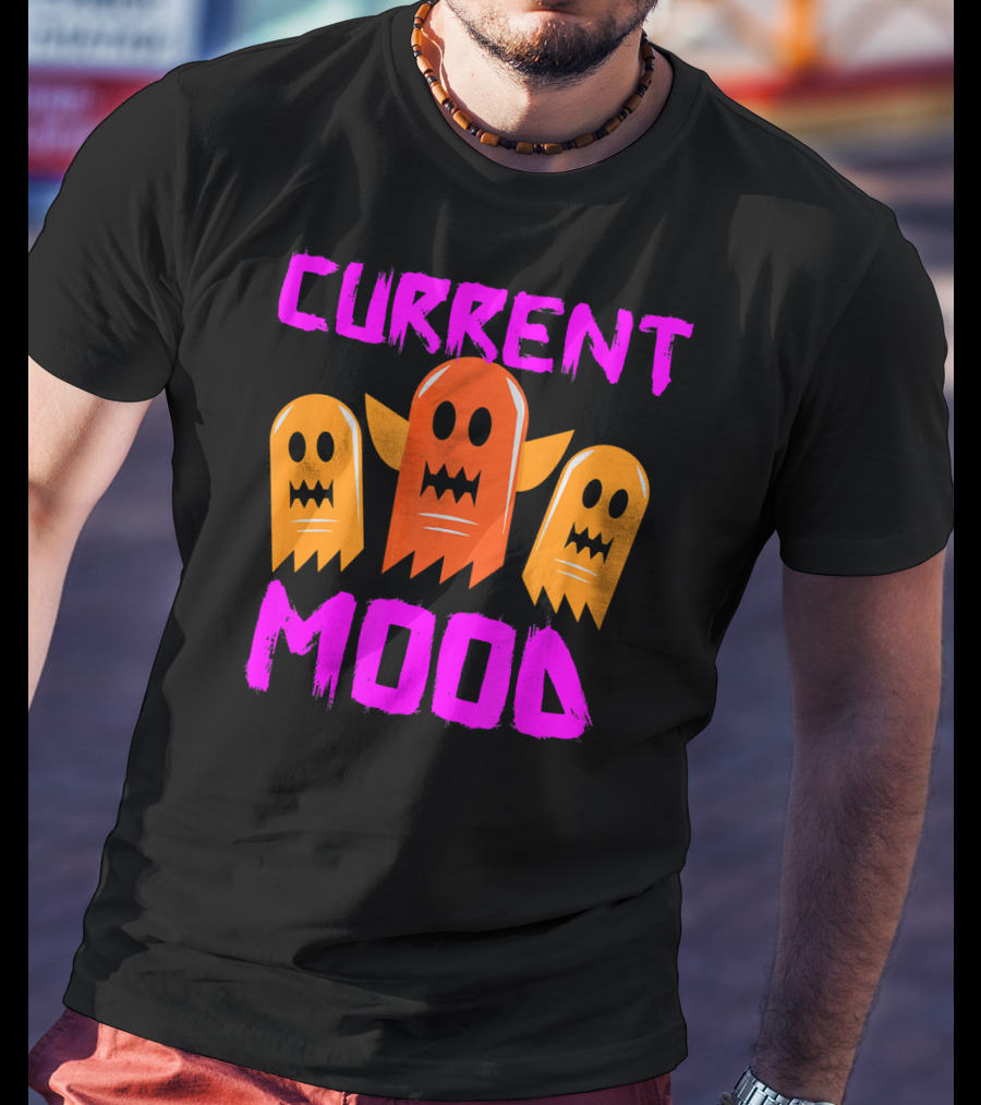 Halloween Current Mood Funny Ghouls Ghost Trio T-Shirt