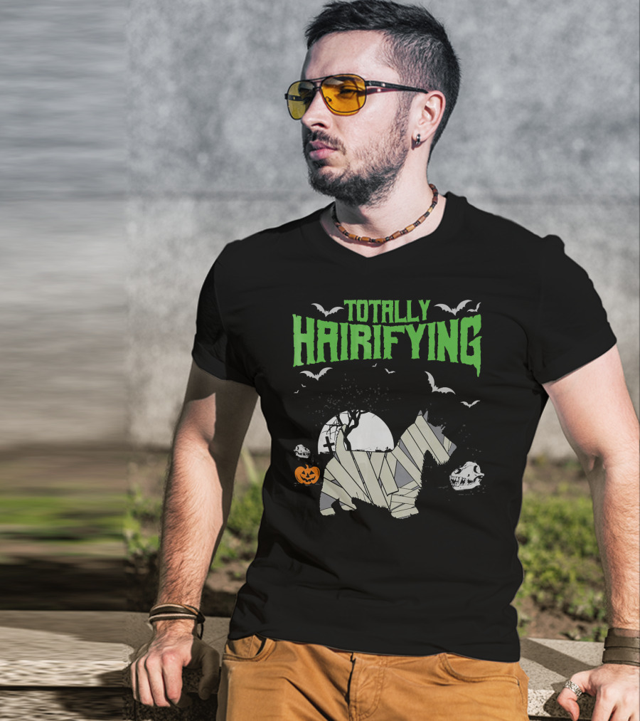 Totally Hairifying Frightening Mummy Sco Halloween Scene T-Shirt
