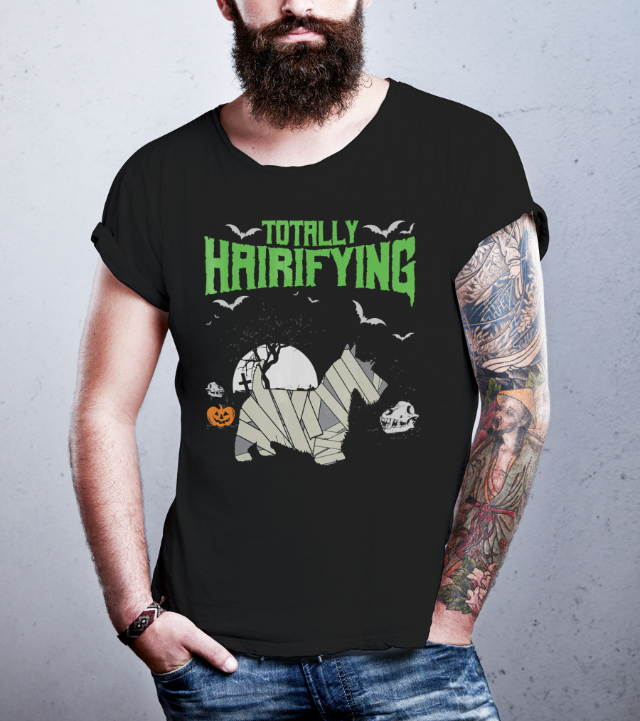 Totally Hairifying Frightening Mummy Sco Halloween Scene T-Shirt