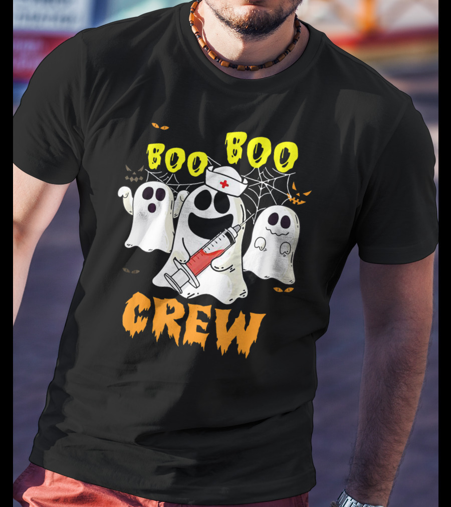 Boo Boo Ghost Nurse Crew Halloween Spooky Nurse Team T-Shirt