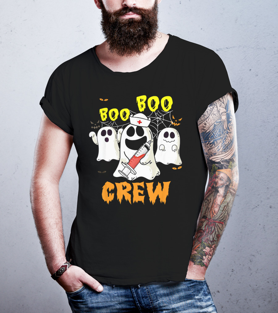Boo Boo Ghost Nurse Crew Halloween Spooky Nurse Team T-Shirt