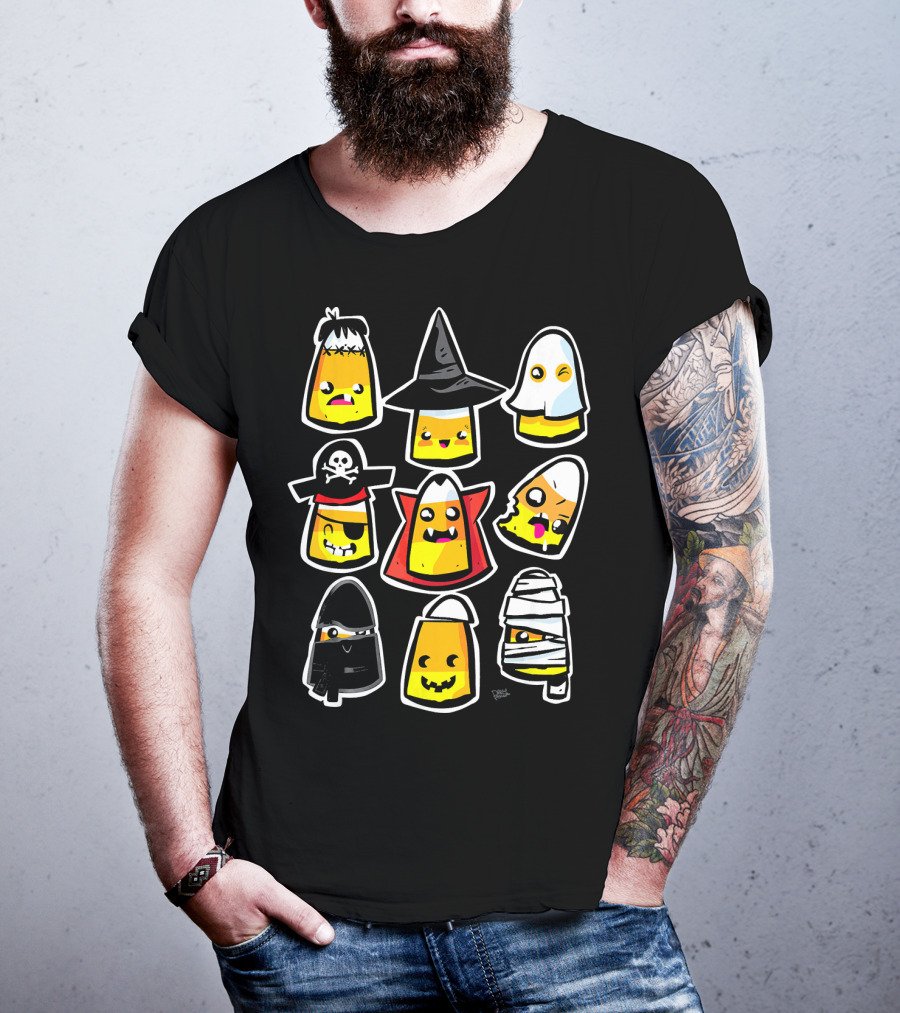 Halloween Holiday Candy Corn Kawaii Cute Costumes T-Shirt