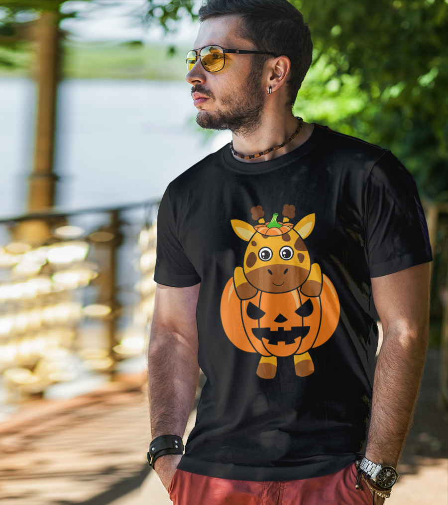 Adorable Giraffe Pumpkin Halloween Costume Body T-Shirt