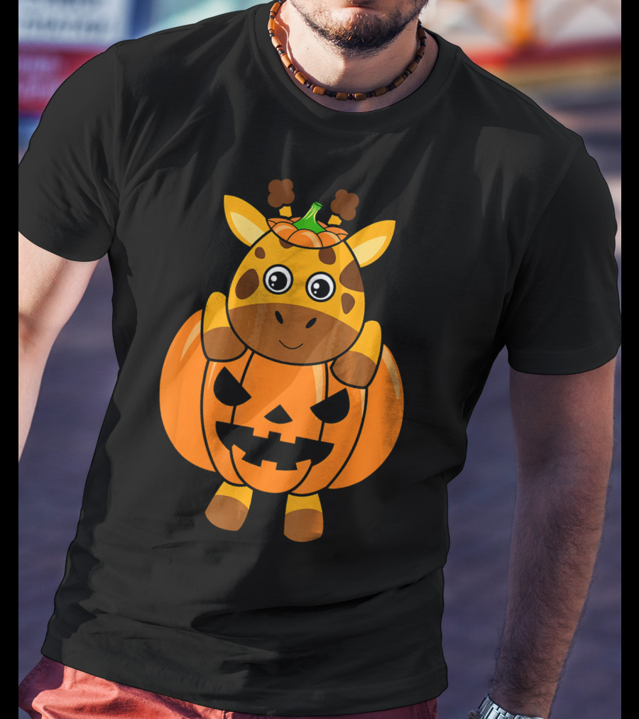 Adorable Giraffe Pumpkin Halloween Costume Body T-Shirt