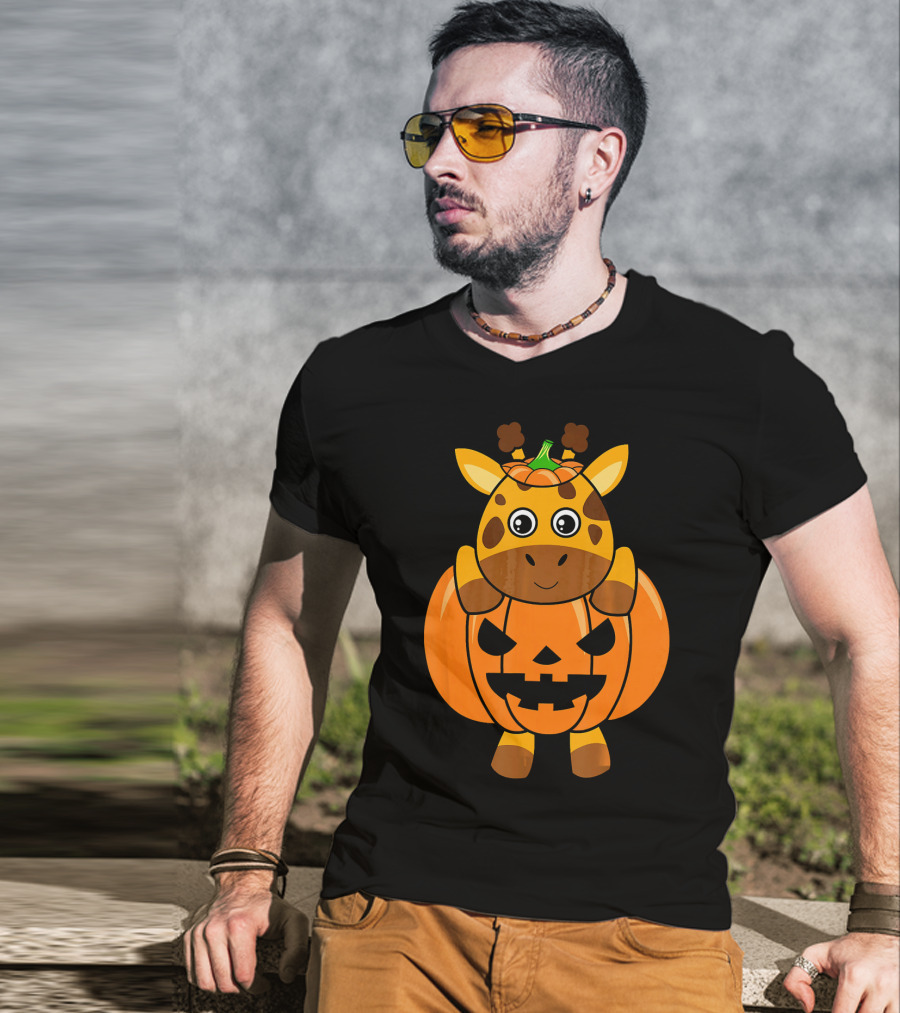 Adorable Giraffe Pumpkin Halloween Costume Body T-Shirt