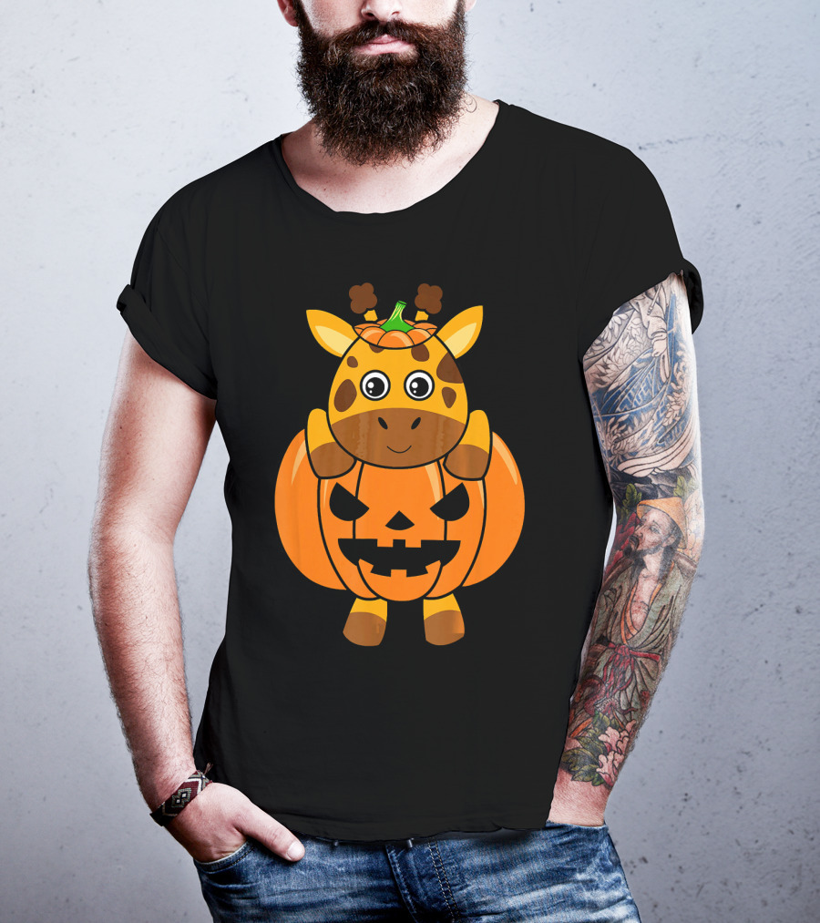 Adorable Giraffe Pumpkin Halloween Costume Body T-Shirt