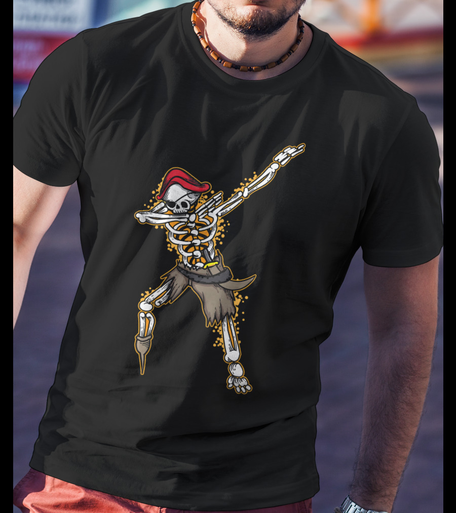 Dabbing Pirate Skeleton Funny Zo T-Shirt