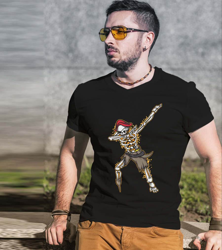 Dabbing Pirate Skeleton Funny Zo T-Shirt