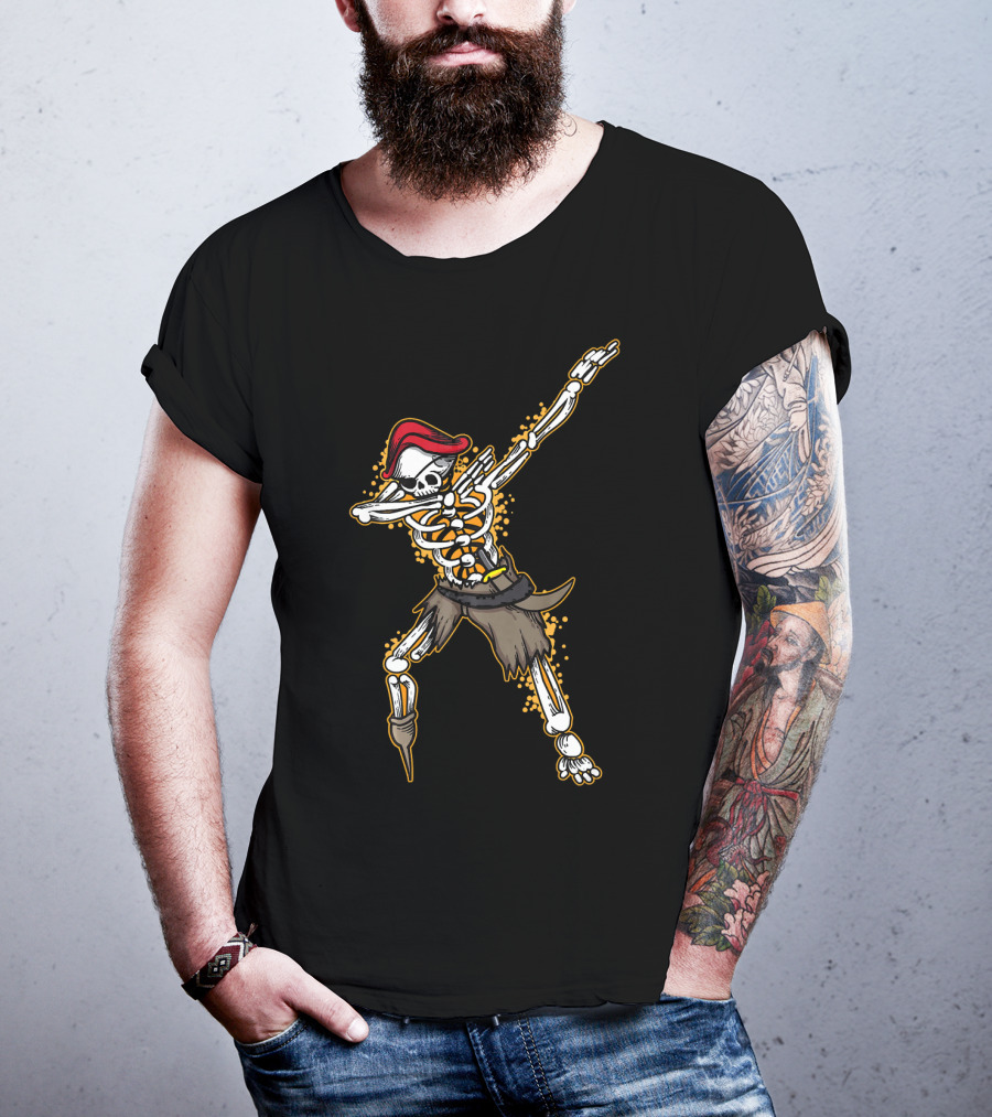 Dabbing Pirate Skeleton Funny Zo T-Shirt