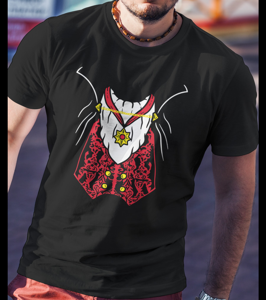 Dracula Vampire Uniform Easy Lazy DIY Red Vest T-Shirt