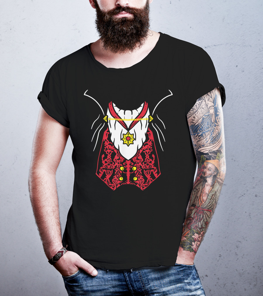 Dracula Vampire Uniform Easy Lazy DIY Red Vest T-Shirt
