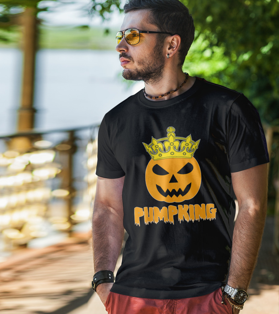 Pumpking Crowned Jack-o'-Lantern Halloween Couple Humor T-Shirt