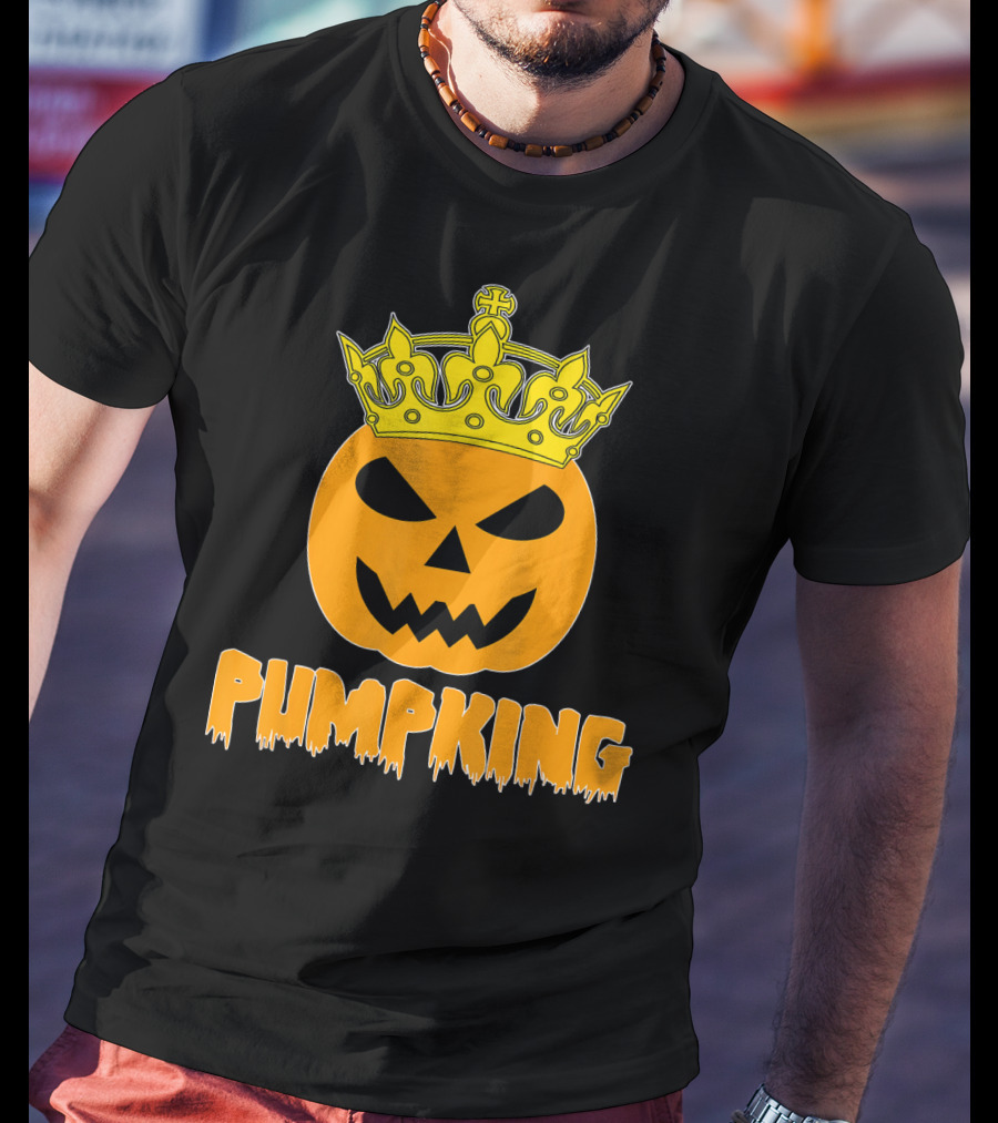 Pumpking Crowned Jack-o'-Lantern Halloween Couple Humor T-Shirt